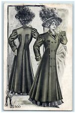 1908 Pretty Woman Coat Fashion WM Hoaglin Mt. Pleasant IA Advertising Postcard picture