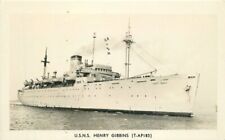 Navy Military Ship 1940s USN Henry Gibbins {TAP183} RPPC Photo Postcard 22-1387 picture