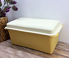 Vintage Tupperware Bread Keeper Harvest Gold With Almond Lid 1970's 171-2/172-3 picture