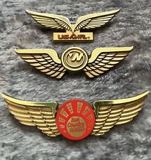 LOT Of 3 1980s Vintage Airline Airplane Junior Pilot Wings US Air Northwest Sun picture