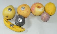 VINTAGE AMERICAN BRAVO CO HAND MADE ITALY STONE FRUIT 7 PIECES BANANA PEACH FIG picture