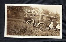 c1920s-30s, Photo of 2 Antique Cars in a Field with 2 Men Sitting picture