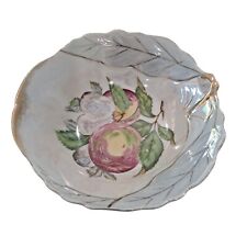 Vintage Lustre Ware Hand Painted Apple Tree Leaves Porcelain Serving Bowl picture