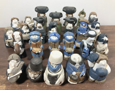 Lot of 25 Vintage Miniature Handmade Clay Figurines Musician Soldier Athlete picture