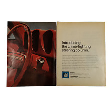 1968 GM General Motors Vintage 2 Page Print Ad Crime Fighting Steering Column picture