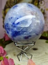 Stunning Big UV reactive Afghanite Crystal Sphere 80mm 735g & Holder - Must See picture