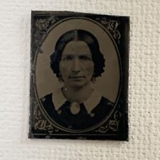 Antique Tiny Tintype Photograph Beautiful Victorian Woman Dollhouse Miniature picture