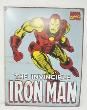 Vintage 2007 Marvel Comics Iron Man Retro Distressed Metal Tin Sign 16