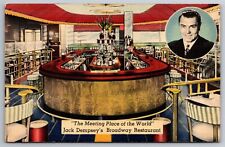 Jack Dempsey's Broadway Restaurant Interior Autograph NY C1940's Postcard M4 picture