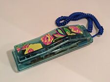 Vintage 80s Swatch Twin Phone - Clear Blue-green & Floral - Untested picture