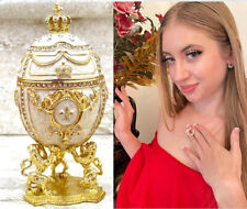 Imperial Faberge egg + Gold Swarovski Wreath SET Wedding gift for couple Fabergé picture