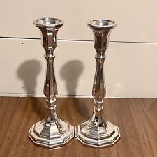 Sheffield Silver Co Silverplate Candle Stick Set of (2) 9 Inch Tall Pair picture