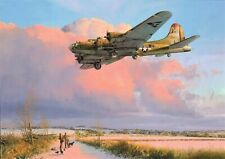 Skipper Comes Home by Robert Taylor aviation art signed by WWII B-17 Aircrew picture