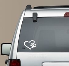 Dog Paw Print Heart Decal Sticker - Puppy Love Car Truck Breed Memory picture