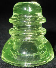 Green Vaseline glass mini #42 hemingray insulator neon uranium yellow miniature  picture