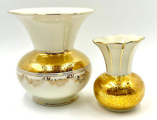 TWO LOVELY MARION SMALL GOLD ENCRUSTED VASES; ALKA GERMANY; EXCELLENT CONDITION picture