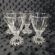 4 Vintage Berwick Boopie Bubble Footed Clear Cordial Glasses Anchor Hocking picture