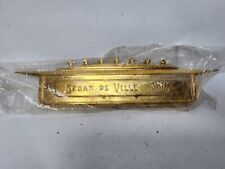 Vintage 1958 NOS Cadillac SEDAN DE VILLE Gold Fender Script Badge Emblem Crest picture