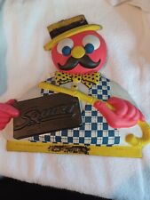 Vintage Squirt Thin Plastic Sign Mustache Man Celluloid Has damage Pink Soda Man picture