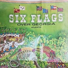 1977 Six Flags Over Georgia Amusement Park Souvenir Map - Vintage picture