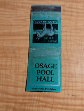1930's Osage Texas Pool Hall Matchbook Cover $19.99 picture