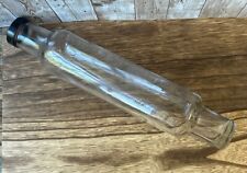 Antique Clear Glass Rolling Pin with Black Screw on Cap 14