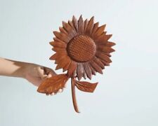 Sunflower Wall Decor, Flower Decor, Wood Carving, Handcrafted, Spring Ornament, picture