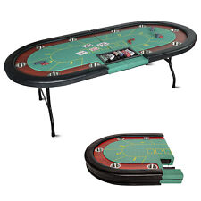 Foldable Poker Table 10 Player Deluxe Texas Casino Blackjack Card Game Party  picture