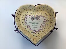 Temptations Heart Shaped Bakeware Carrier Wire Rack Sisters Friends Rare 1.5Qt picture