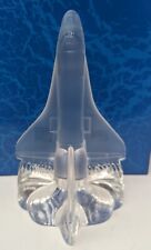 Rare Beautiful Frosted Glass NASA USA Challenger Space Shuttle Sculpture 8