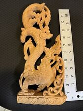Wood Dragon Foot Tall Thai Hand Carved Asian Art Panel Brown Home Freestanding picture