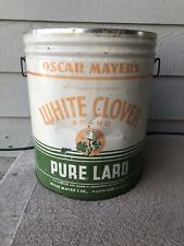 Vintage Oscar Mayer’s White Clover Brand Pure Lard Advertising Tin Lard picture