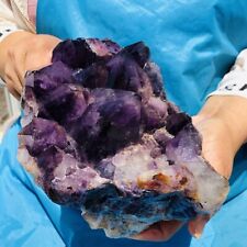 6.05LB Natural Amethyst Cluster Purple Quartz Crystal Rare Mineral Specimen 730 picture