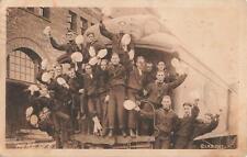 1917 We're Off WW1 Postcard Waukegan ILL Note by GI Soldier On Back picture