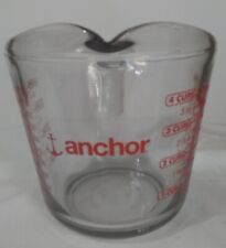 Anchor Glass Measuring Pitcher Cup 4 Cups 1 Quart 1 Litre Red Lettering picture