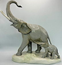 LLADRO Vintage Porcelain Elephants Statue 12