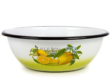 Lemon Enamel Bowl Enameled Mixing Bowl Deep Plate for Salads Soup Chips 2.5 L picture