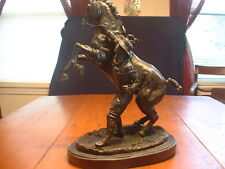 Large Superb Vintage Bronze Western Cowboy & Horse Signed Milo picture