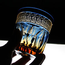 Edo kiriko crystal glass amber lapis lazuli craft man work japan handmade picture