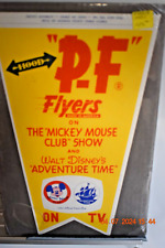 50s P-F Time is Here FLYERS Canvas Shoes MICKEY MOUSE CLUB Advertising Banner Y picture