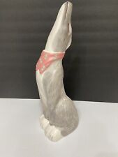 VTG California Pottery Howling Wolf Coyote Western Pink Scarf HTF Rare Stand picture