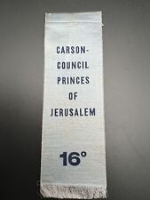 ANTIQUE CARSON-COUNCIL SCOTTISH RITE 16TH DEGREE PRINCES OF JERUSALEM BADGE K539 picture