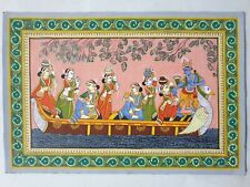 India ORISSA PATACHITRA Painting KRISHNA AND MILKMAIDS 18in x 12in picture
