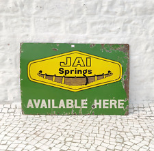 1950 Vintage Jai Springs Available Here Advertising Enamel Sign Automobile EB500 picture