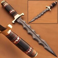 WILD CUSTOM HANDMADE 15 INCHES LONG IN DAMASCUS STEEL BEAUTIFUL HUNTING DAGGER picture