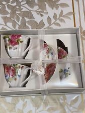 Grace Teaware Porcelain Sets 2 Cups 2 Sauces Flowers picture