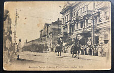 Mint American Troops Entering Vladivostok 1918 YMCA Real Picture Postcard RPPC picture