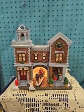 Home Accents Holiday-Canterbury Lane-Handpainted Porcelain Fire Station-Works picture