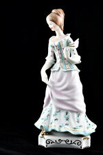 🎕 HOLLOHAZA Lady with Fan Porcelain Figurine Hand Painted Hungary Vintage picture