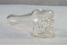 4” Glass Smoking Hand Pipe Clear Skull Herb bowl Tobacco  picture